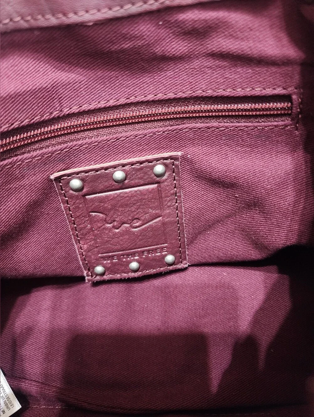 Free People We The Free 'Baby Leigh' Distressed Tote Bag - Blackberry